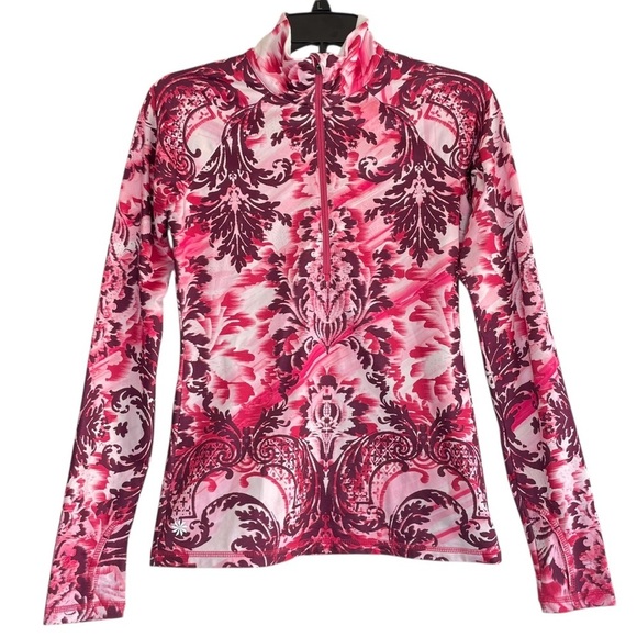 Athleta Sierra Thermal Floral Haze Half Zip Pullover Top #930279  Size Small - Picture 1 of 13